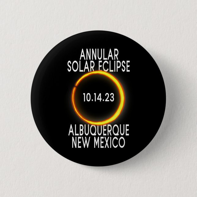Annular Solar Eclipse T - Albuquerque New Mexico Button (Vorderseite)