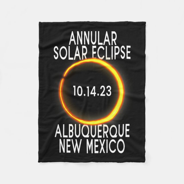 Annular Solar Eclipse T - Albuquerque New Mexico Fleecedecke (Vorderseite)