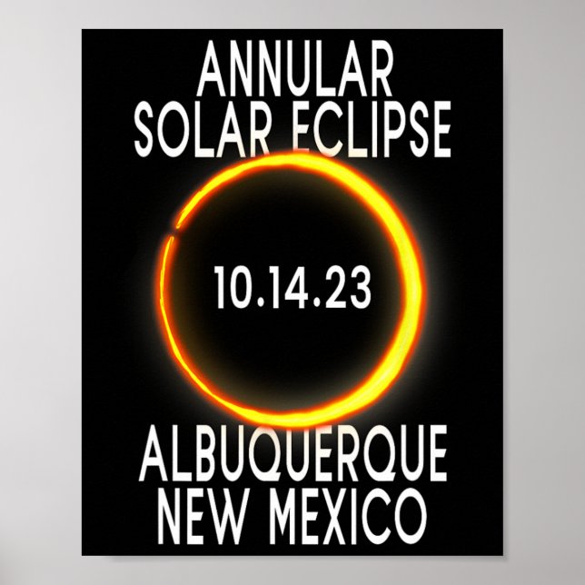 Annular Solar Eclipse T - Albuquerque New Mexico Poster (Vorne)