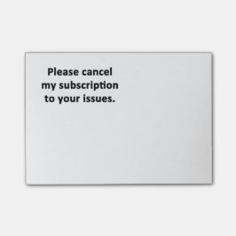 Annullieren Sie bitte meine Subskription zu Ihren Post-it Klebezettel