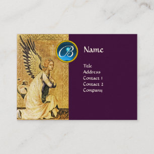 ANNUNCIATION ANGEL MONOGRAM, Blue Saphiire Visitenkarte