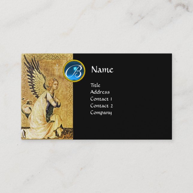ANNUNCIATION ANGEL MONOGRAM, Gold der Blauen Saphi Visitenkarte (Vorderseite)