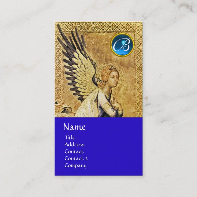 ANNUNCIATION ANGEL MONOGRAM, Gold der Blauen Saphi Visitenkarte (Vorderseite)