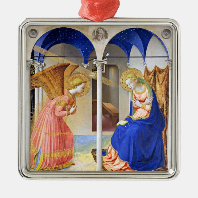 ANNUNCIATION by Fra Beato Angelico Weihnachten Ornament Aus Metall (Vorne)