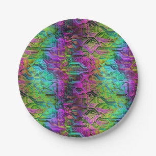 Anodifizierter Regenbogen-Titan-Schaltkreis: Pappteller