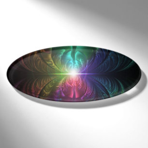 Anodisierter Regenbogen mustert und metallische Namenschild