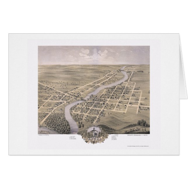 Anoka, panoramische Karte Mangans - 1869 (Vorderseite (Horizontal))