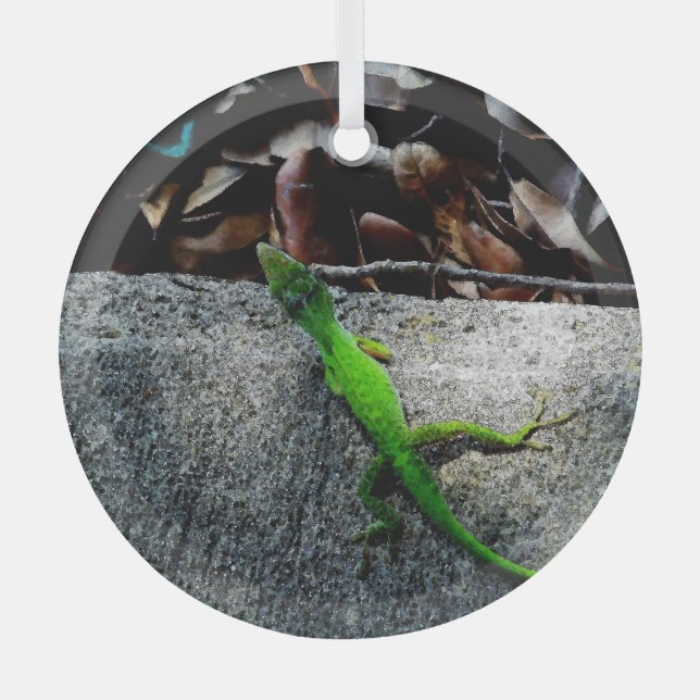 Anole Lizard 6704 Ornament Aus Glas (Vorderseite)