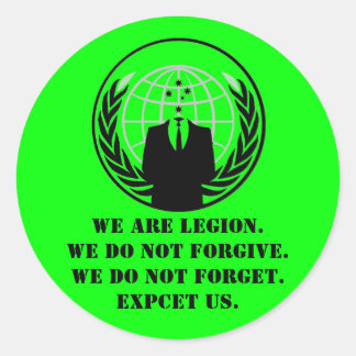 Anon ringsum Aufkleber