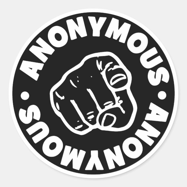 anonym runder aufkleber (Vorderseite)