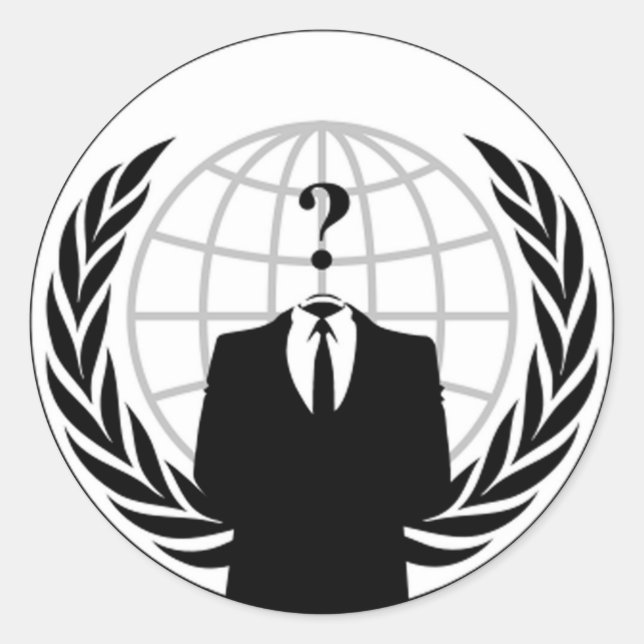 Anonyme Runde Aufkleber für Flaggen (Vorderseite)