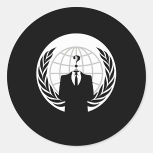 Anonyme Zeichen Wir sind anonym Runder Aufkleber