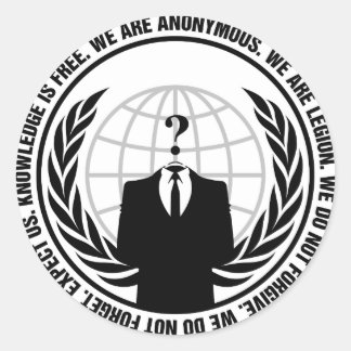 Anonymes Abzeichen Runder Aufkleber