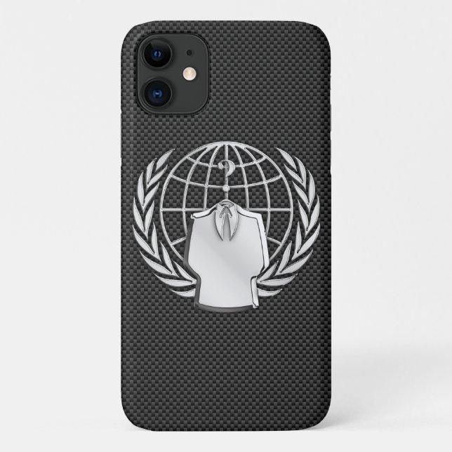 Anonymes Chrom auf Kohlenstoff-Faser Case-Mate iPhone Hülle (Rückseite)