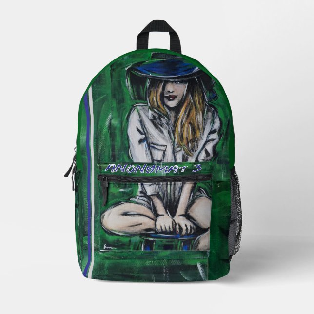 Anonymität 3 bedruckter rucksack (Vorderseite)