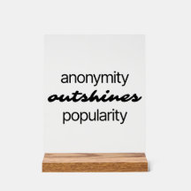 Anonymität Akrylic-Zeichen