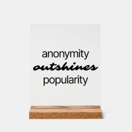 Anonymität Akrylic-Zeichen Acrylschild