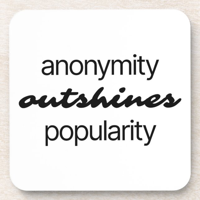Anonymität Hard Plastic Untersetzer (Vorderseite)