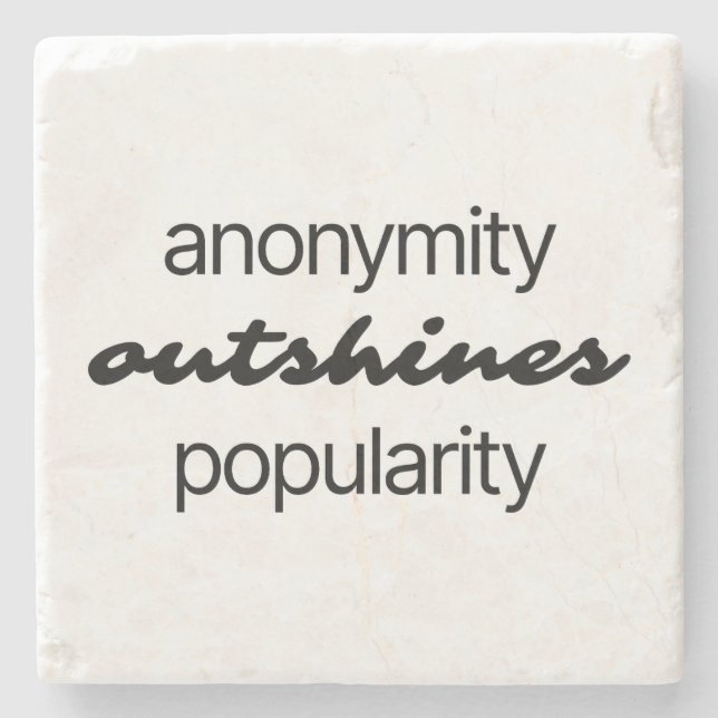 Anonymität Marble Stone Untersetzer (Vorderseite)