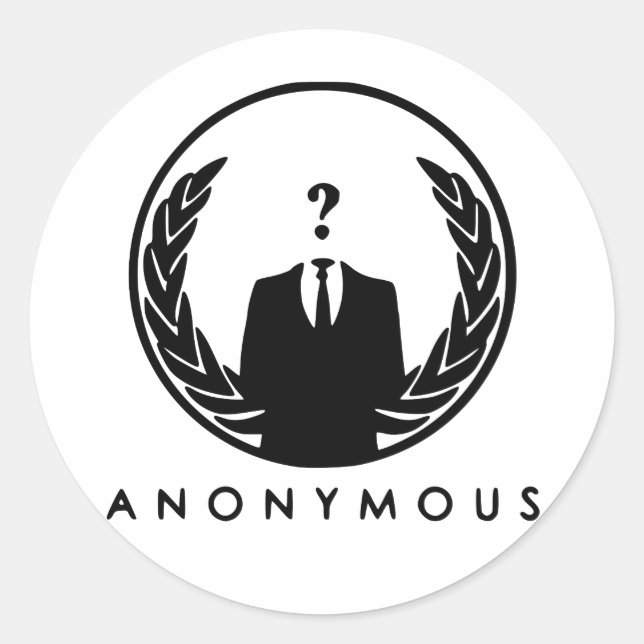 Anonymous Logo Runder Aufkleber (Vorderseite)