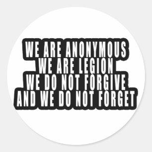 ANONYMOUS RUNDER AUFKLEBER