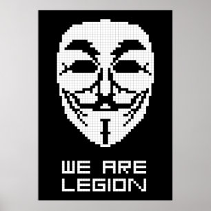 Anonymous Wir sind Legion Pixel Art Poster