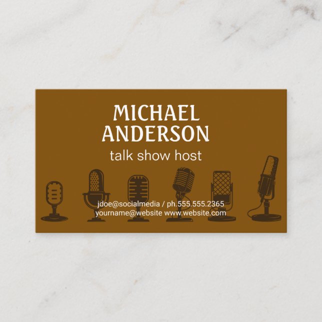 Anordnung der Mikrofone | Podcast Host Business Ca Visitenkarte (Vorderseite)