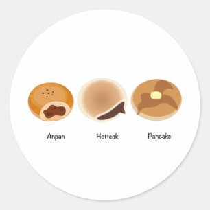 Anpan, Hotteok, Pancake Runder Aufkleber