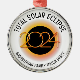 Anpassbar 2024 INSGESAMT SOLAR ECLIPSE Ornament Aus Metall