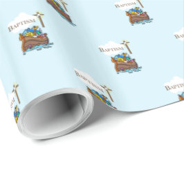 Anpassbar, Baby Boy Taufe Noah's Ark Geschenkpapier