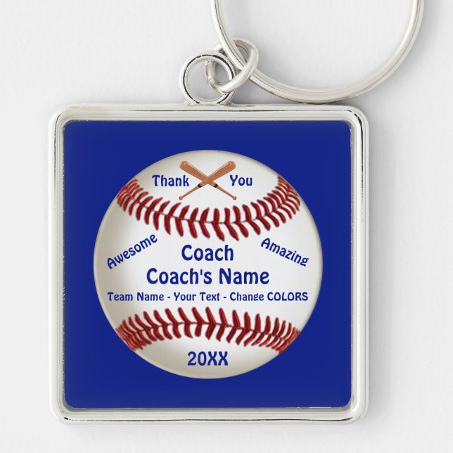 Anpassbar, Baseballtrainer Danke, Baseball Schlüsselanhänger (Vorne)