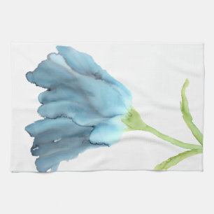 Anpassbar!!! Blauer Rumpf Tulpenweite Blume- Geschirrtuch