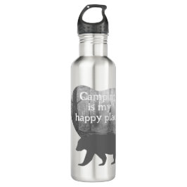 Anpassbar "Camping ist mein glücklicher Ort" Edelstahlflasche