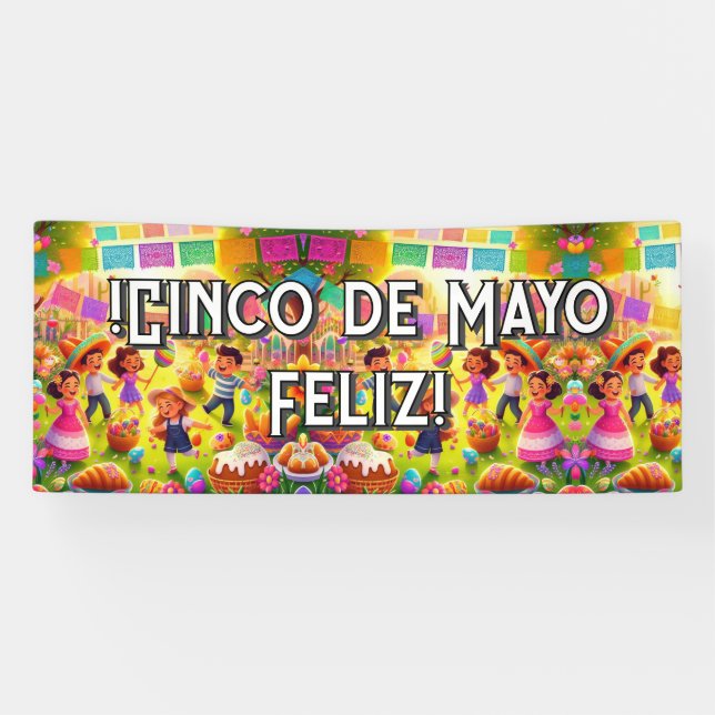 Anpassbar ¡Cinco de Mayo Fleliz! Banner (Horizontal)