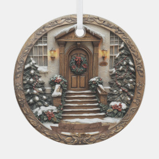 Anpassbar (Date&Name) schön geschnitzt/3D-Look Ornament Aus Glas