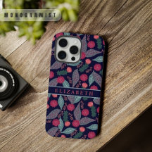 Anpassbar Dunkelblau Grün Floral Rosa Blumen