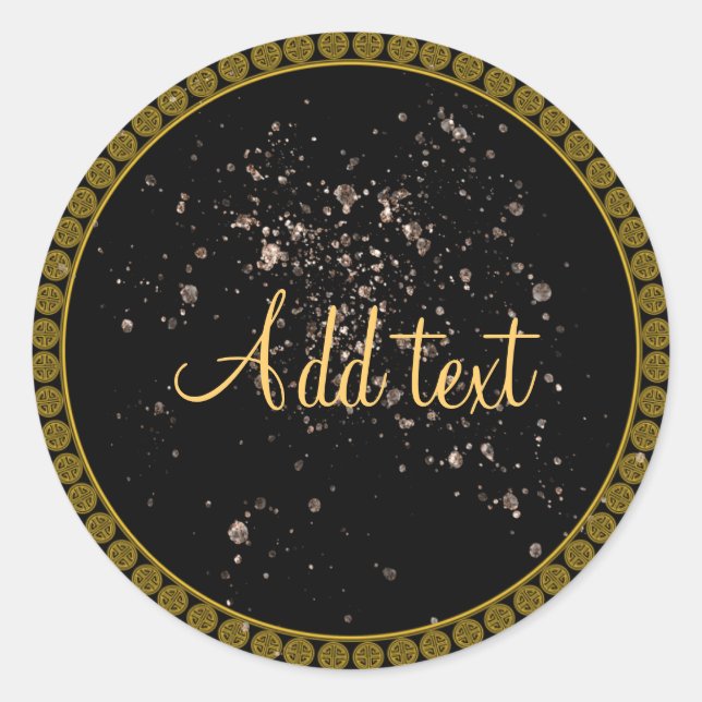 Anpassbar, eigenen Text einfügen, Vorlage Runder Aufkleber (Vorderseite)