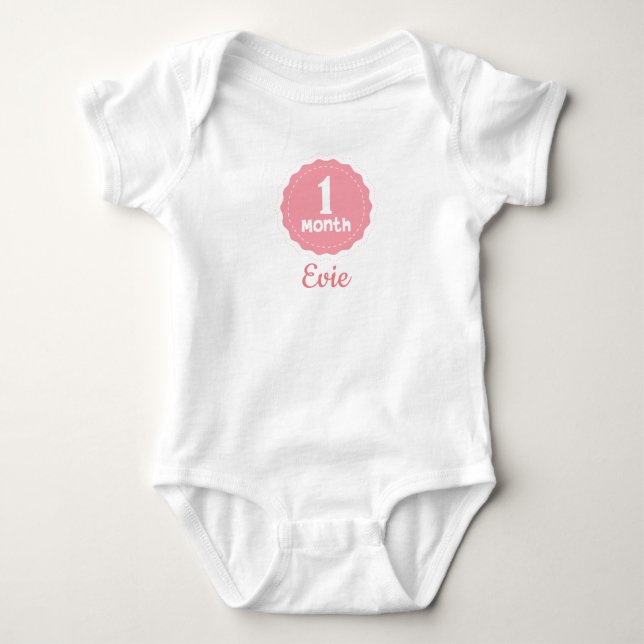 Anpassbar einen Monat Baby Strampler (Vorderseite)