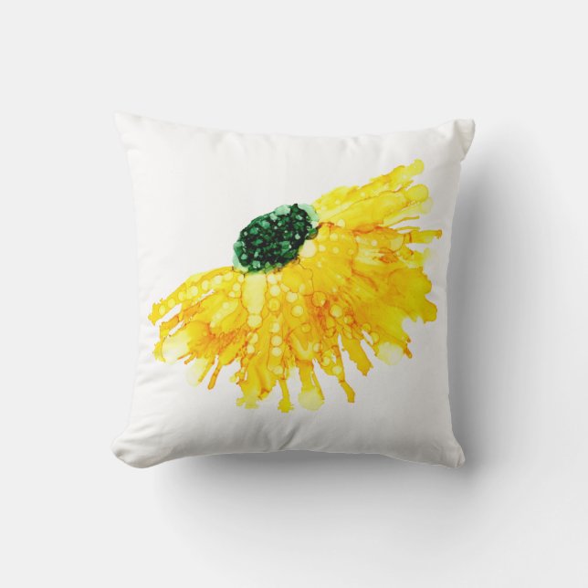 Anpassbar!! Gelbe Blüte Kissen (Vorderseite)