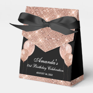 Anpassbar Glam Schwarz und Roségold Geschenkschachtel