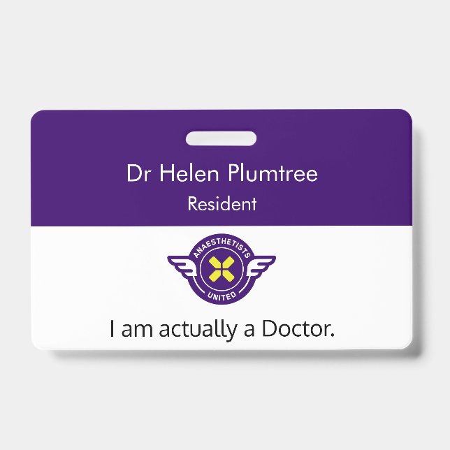 Anpassbar Ich bin eigentlich ein Doctor ID Abzeich Ausweis (Vorderseite)