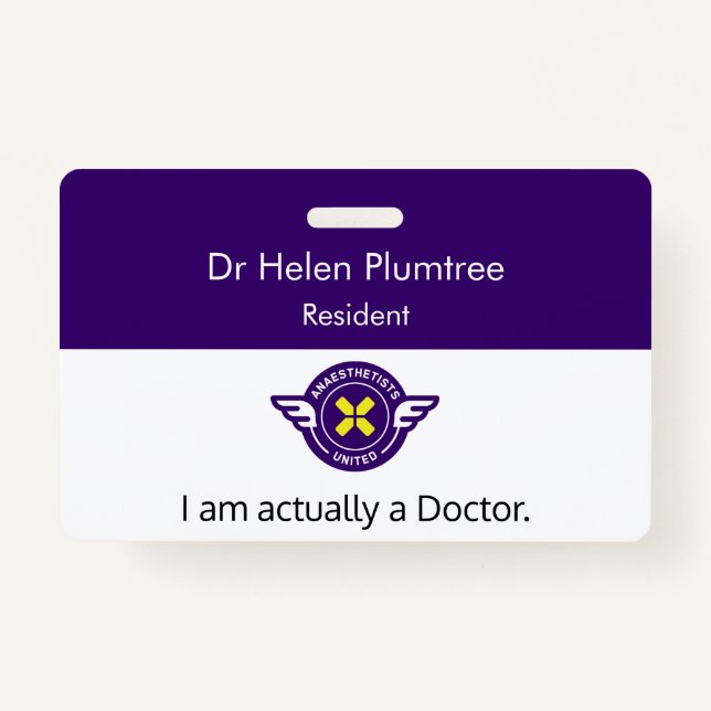 Anpassbar Ich bin eigentlich ein Doctor ID Abzeich Ausweis (Vorderseite)
