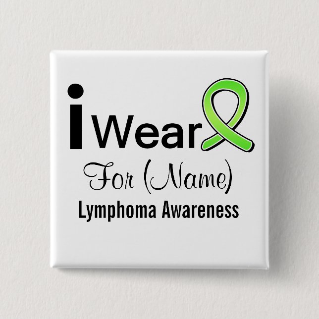 Anpassbar Ich trage ein Lymphomband Button (Vorderseite)