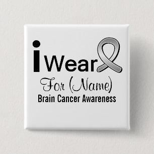 Anpassbar Ich trage eine Brain Cancer Ribbon Button