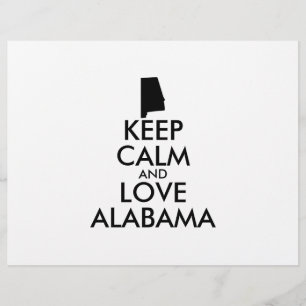 Anpassbar KEEP CALM und LIEBE ALABAMA Flyer