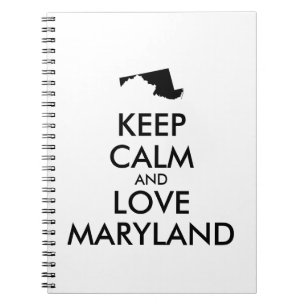Anpassbar KEEP CALM und LIEBE MARYLAND Notizblock