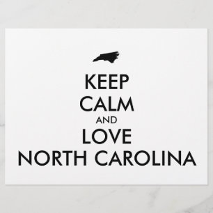 Anpassbar KEEP CALM und LIEBE NORTH CAROLINA Flyer