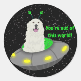 Anpassbar Sie sind aus dieser Welt! Runder Aufkleber