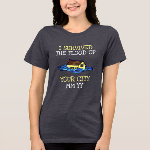 Anpassbar überlebte ich die Flut dunkel Tri-Blend Shirt
