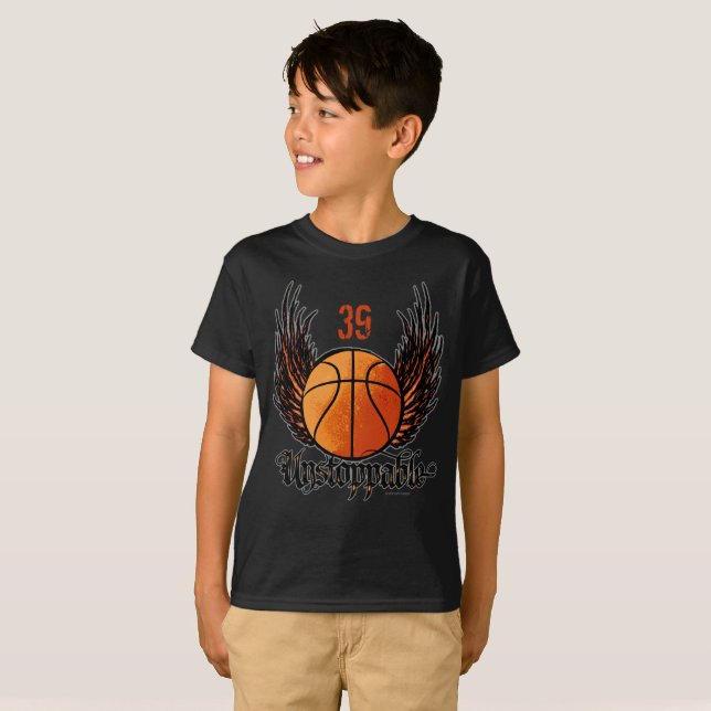 Anpassbar: Unaufhaltsam (Basketball) T-Shirt (Vorne ganz)